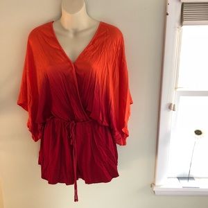 Orange and Red Ombré Romper